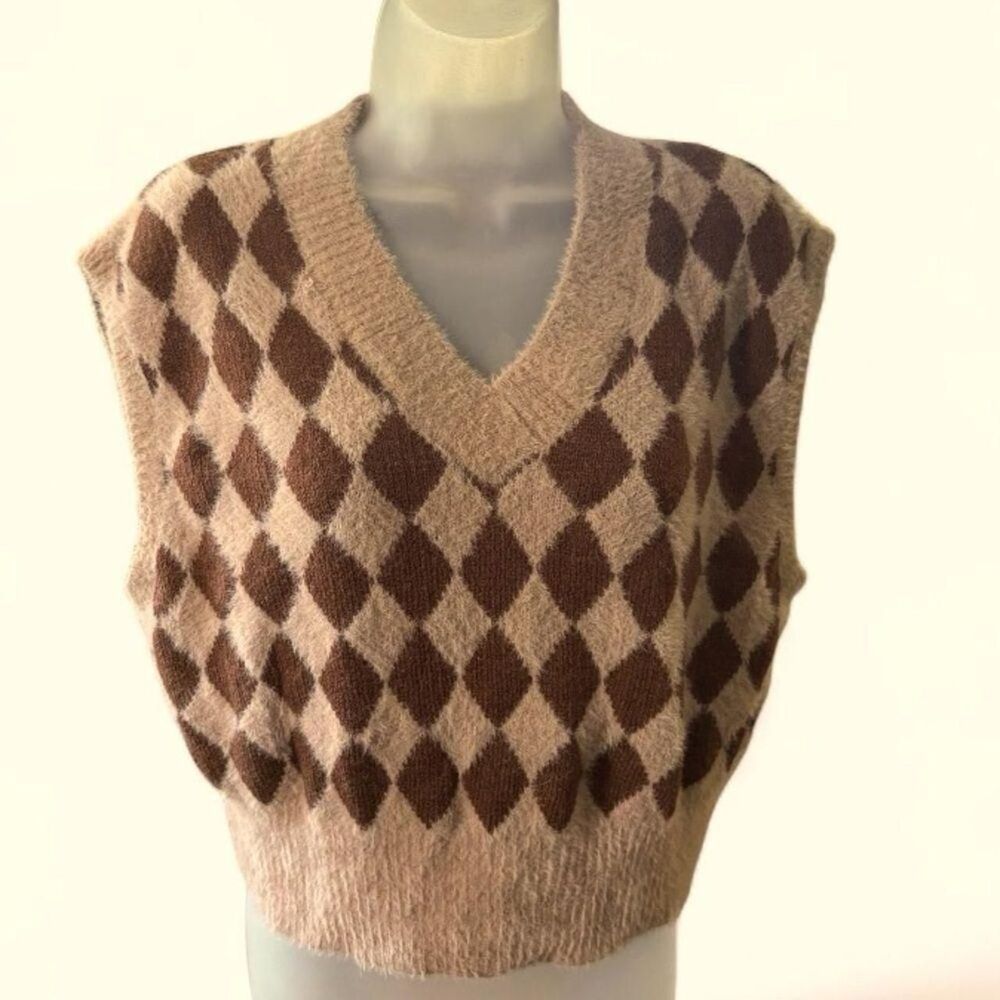 Sincerely Jules Women's Brown and Cream Vest
